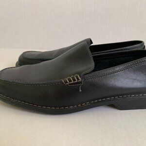 Rockport Black Slip on Leather Loafers size 11 W Casual Comfort Walking Shoes